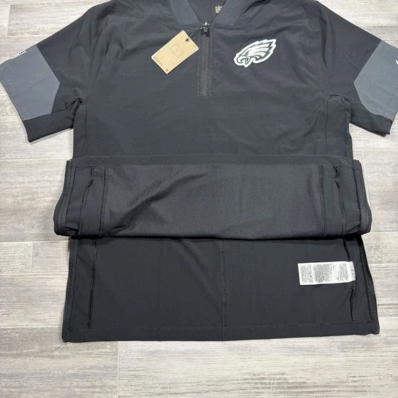 Nike Black Philadelphia Eagles Sideline Short Sleeve Coach Jacket Men's Large